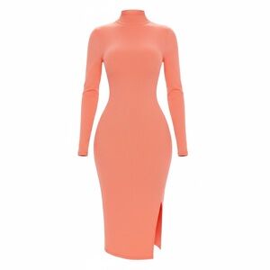 Fashion Nova Happy Hour Feels Midi Dress – Coral – Size L